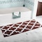 Hastings Home 100 Percent Cotton Trellis Bathroom Mat- 24x60 inches - Chocolate 618368VUY - alternate 1